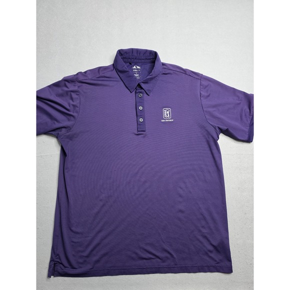 adidas Other - Adidas Climalite Polo Shirt Men's Large Purple Striped Stretch Golf Performance